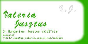 valeria jusztus business card